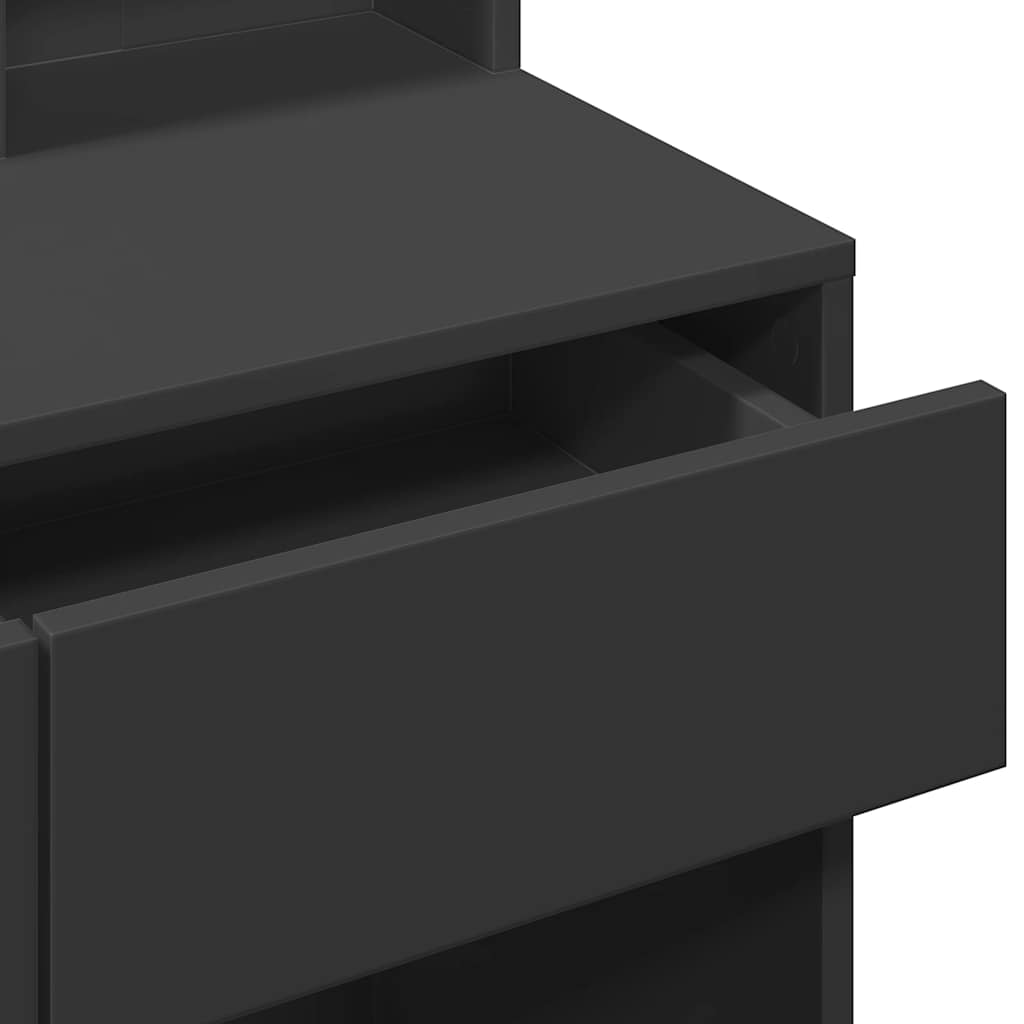 Dressing Table with LED Black 80x41x144,5 cm