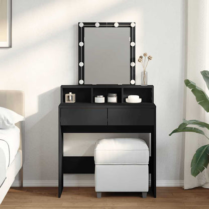 Dressing Table with LED Black 80x41x144,5 cm