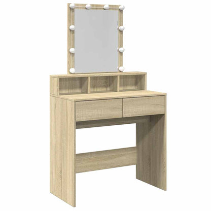 Dressing Table with LED Sonoma Oak 80x41x144,5 cm
