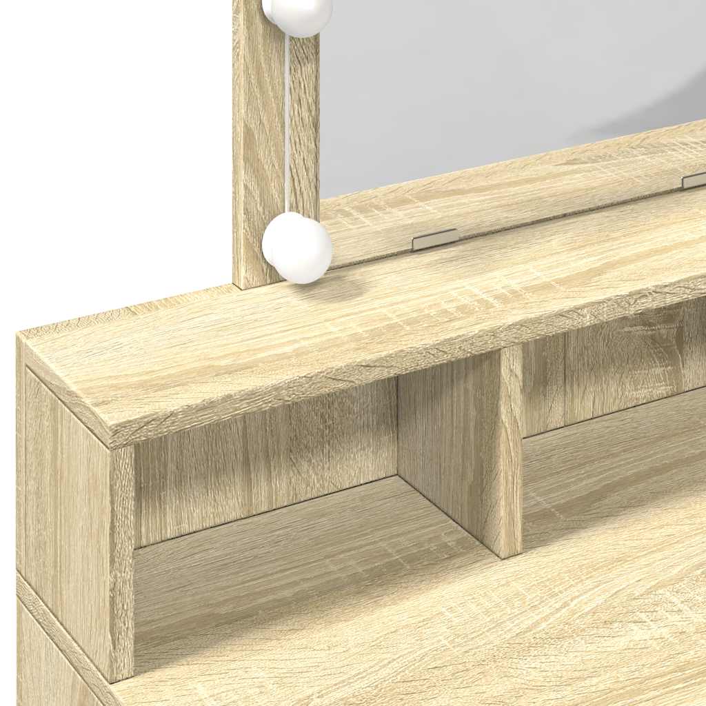 Dressing Table with LED Sonoma Oak 80x41x144,5 cm