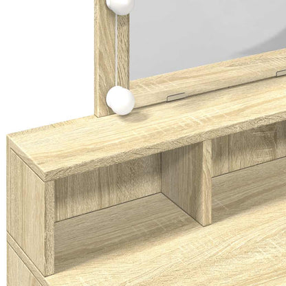 Dressing Table with LED Sonoma Oak 80x41x144,5 cm