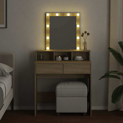 Dressing Table with LED Sonoma Oak 80x41x144,5 cm