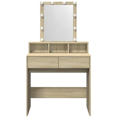 Dressing Table with LED Sonoma Oak 80x41x144,5 cm