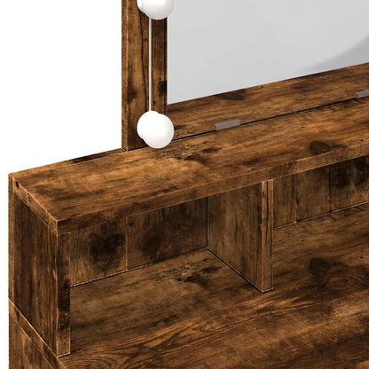 Dressing Table with LED Smoked Oak 80x41x144,5 cm