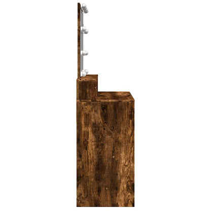 Dressing Table with LED Smoked Oak 80x41x144,5 cm
