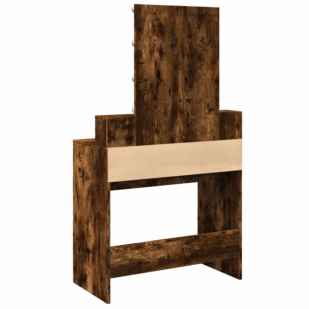 Dressing Table with LED Smoked Oak 80x41x144,5 cm