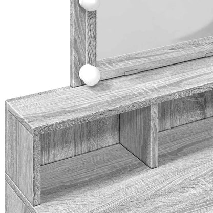 Dressing Table with LED Grey Sonoma 80x41x144,5 cm
