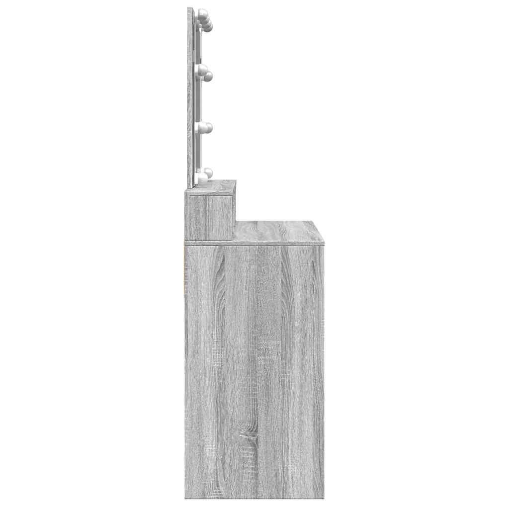 Dressing Table with LED Grey Sonoma 80x41x144,5 cm