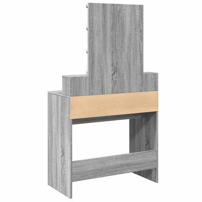 Dressing Table with LED Grey Sonoma 80x41x144,5 cm