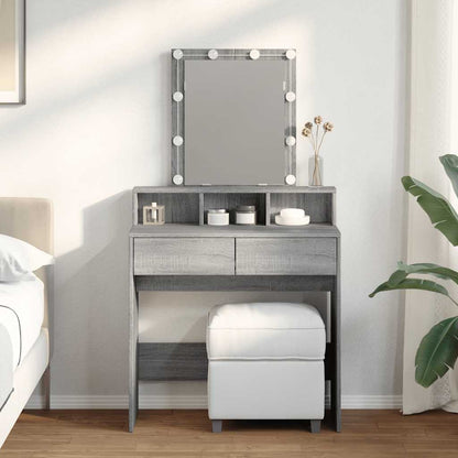 Dressing Table with LED Grey Sonoma 80x41x144,5 cm