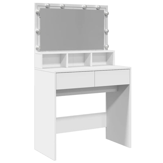 Dressing Table with LED White 80x41x134.5 cm