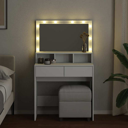Dressing Table with LED White 80x41x134,5 cm