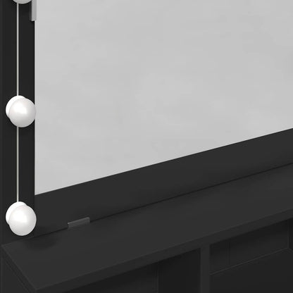 Dressing Table with LED Black 80x41x134,5 cm