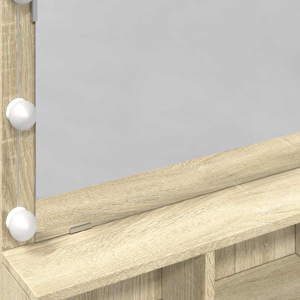 Dressing Table with LED Sonoma Oak 80x41x134,5 cm