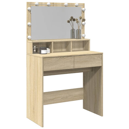 Dressing Table with LED Sonoma Oak 80x41x134.5 cm