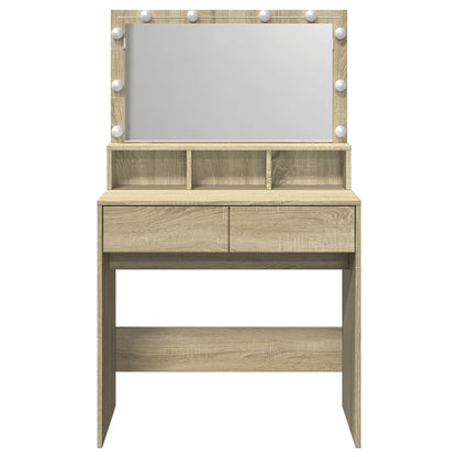 Dressing Table with LED Sonoma Oak 80x41x134.5 cm