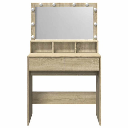 Dressing Table with LED Sonoma Oak 80x41x134,5 cm