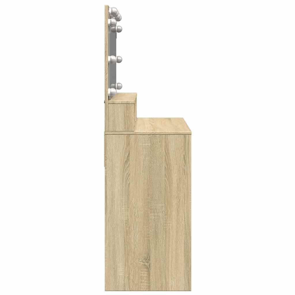 Dressing Table with LED Sonoma Oak 80x41x134,5 cm