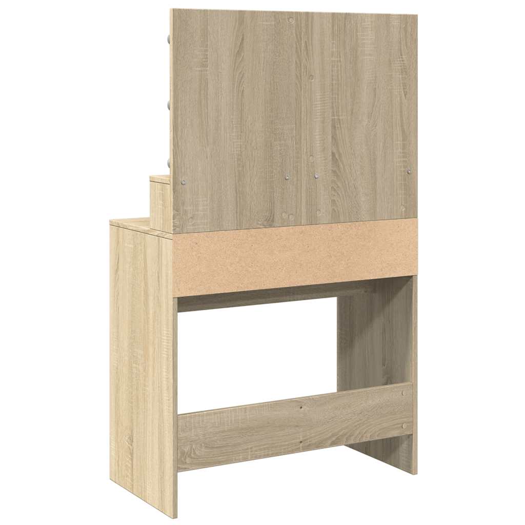 Dressing Table with LED Sonoma Oak 80x41x134,5 cm