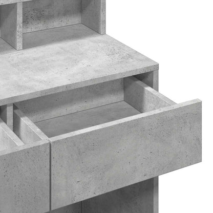 Dressing Table with LED Concrete Grey 80x41x134.5 cm