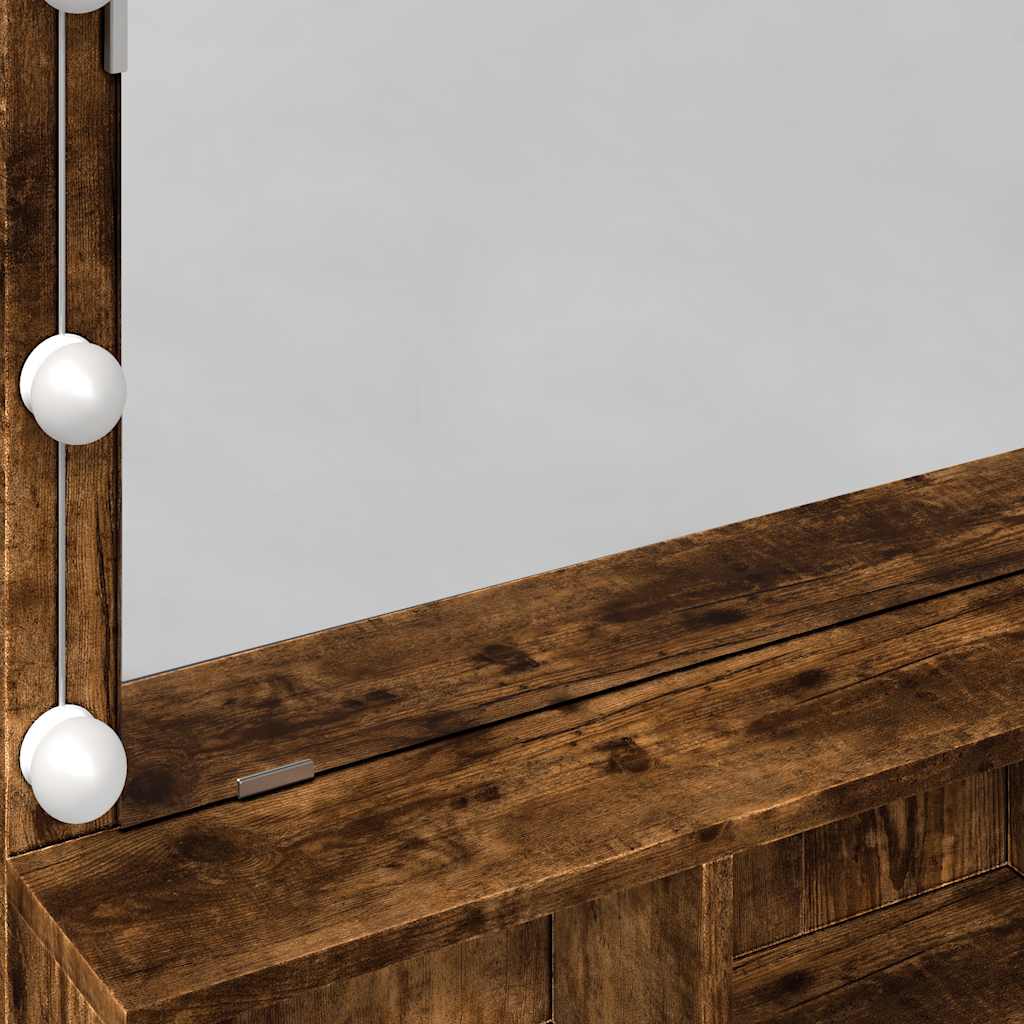 Dressing Table with LED Smoked Oak 80x41x134,5 cm