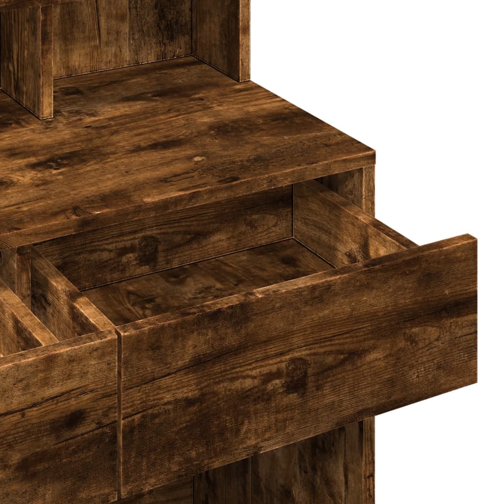 Dressing Table with LED Smoked Oak 80x41x134.5 cm