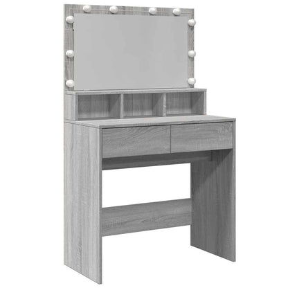 Dressing Table with LED Grey Sonoma 80x41x134,5 cm