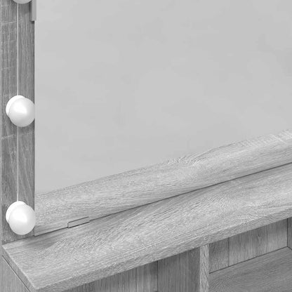 Dressing Table with LED Grey Sonoma 80x41x134,5 cm