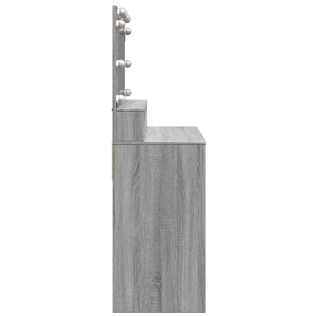 Dressing Table with LED Grey Sonoma 80x41x134,5 cm