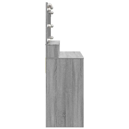 Dressing Table with LED Grey Sonoma 80x41x134,5 cm