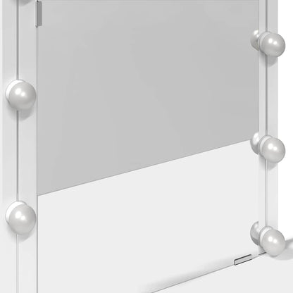 Dressing Table with LED White 100x40x130 cm