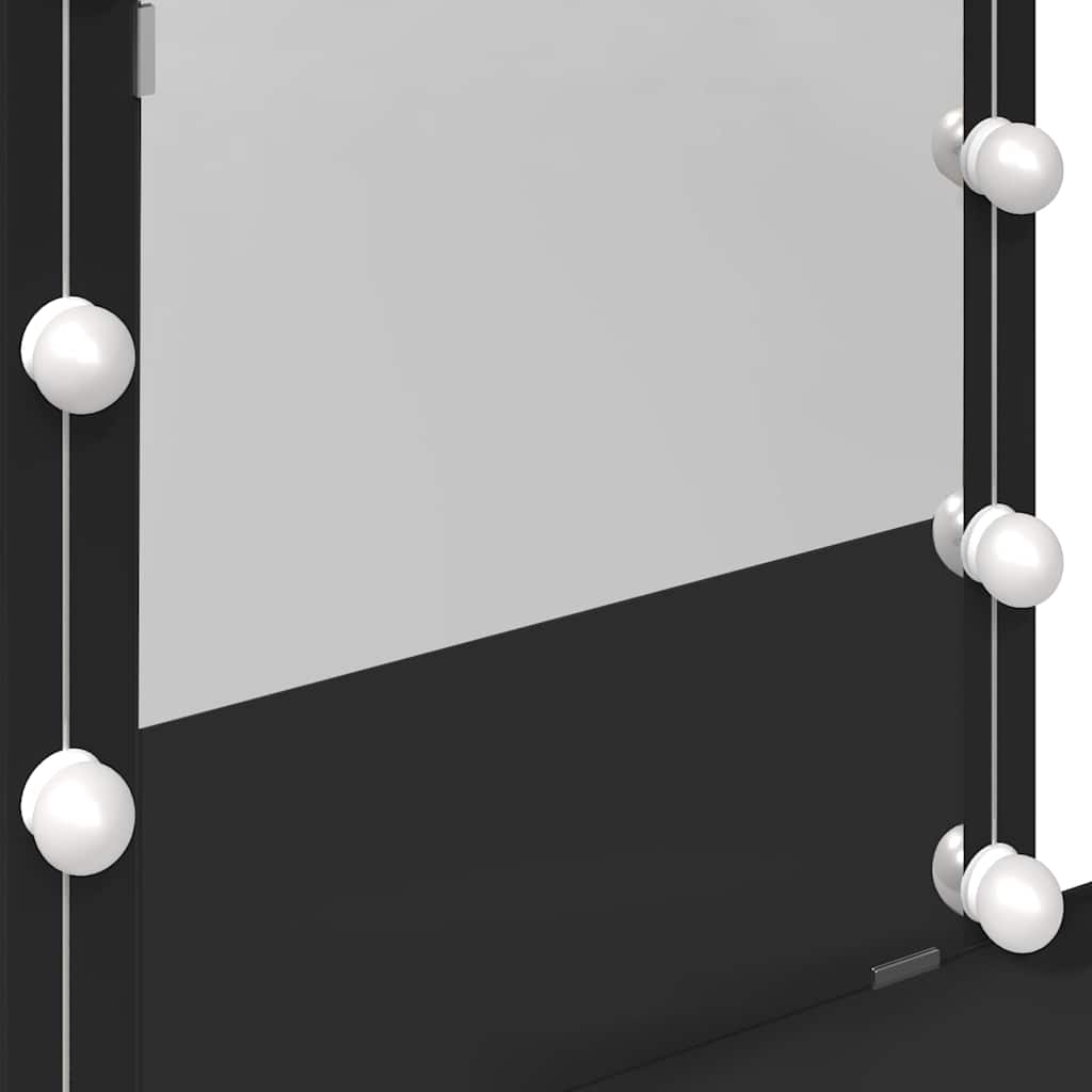 Dressing Table with LED Black 100x40x130 cm