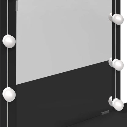 Dressing Table with LED Black 100x40x130 cm