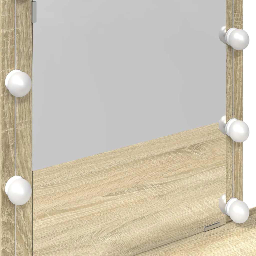 Dressing Table with LED Sonoma Oak 100x40x130 cm