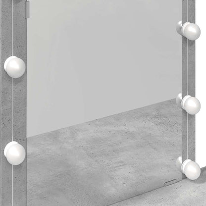 Dressing Table with LED Concrete Grey 100x40x130 cm