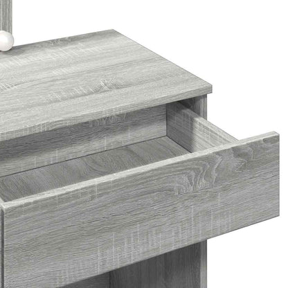 Dressing Table with LED Grey Sonoma 100x40x130 cm