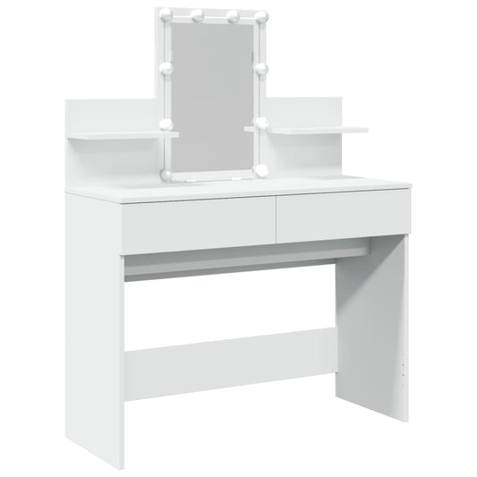 Dressing Table with LED White 100x40x130 cm