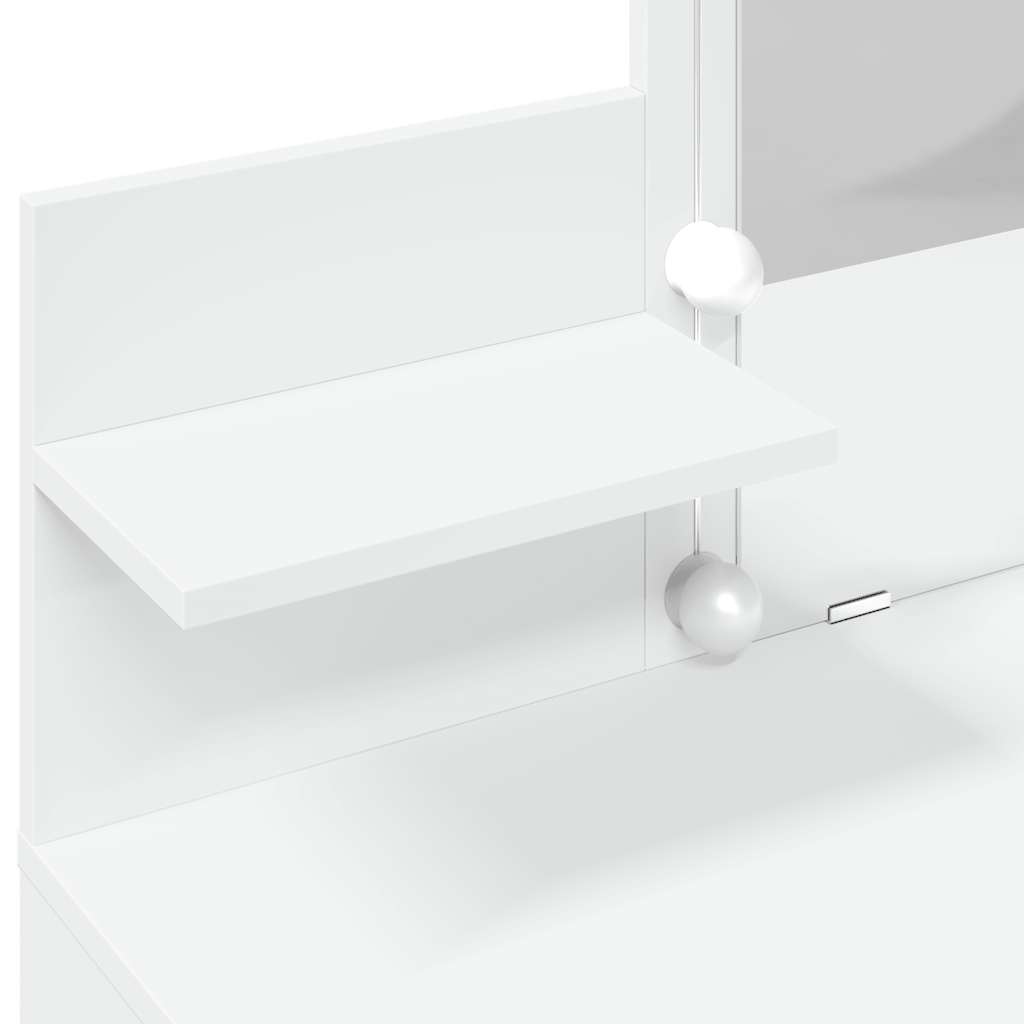 Dressing Table with LED White 100x40x130 cm