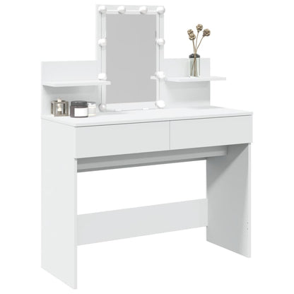 Dressing Table with LED White 100x40x130 cm