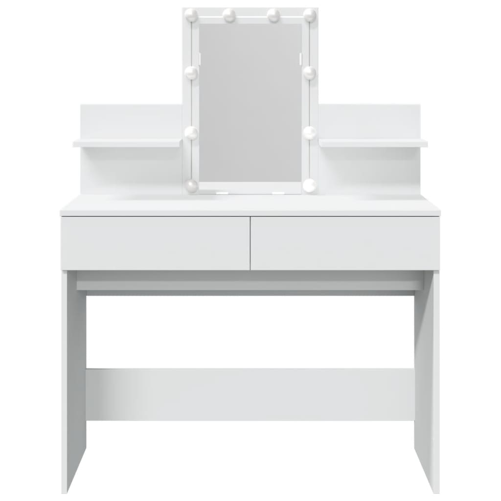 Dressing Table with LED White 100x40x130 cm