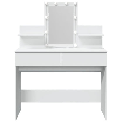 Dressing Table with LED White 100x40x130 cm