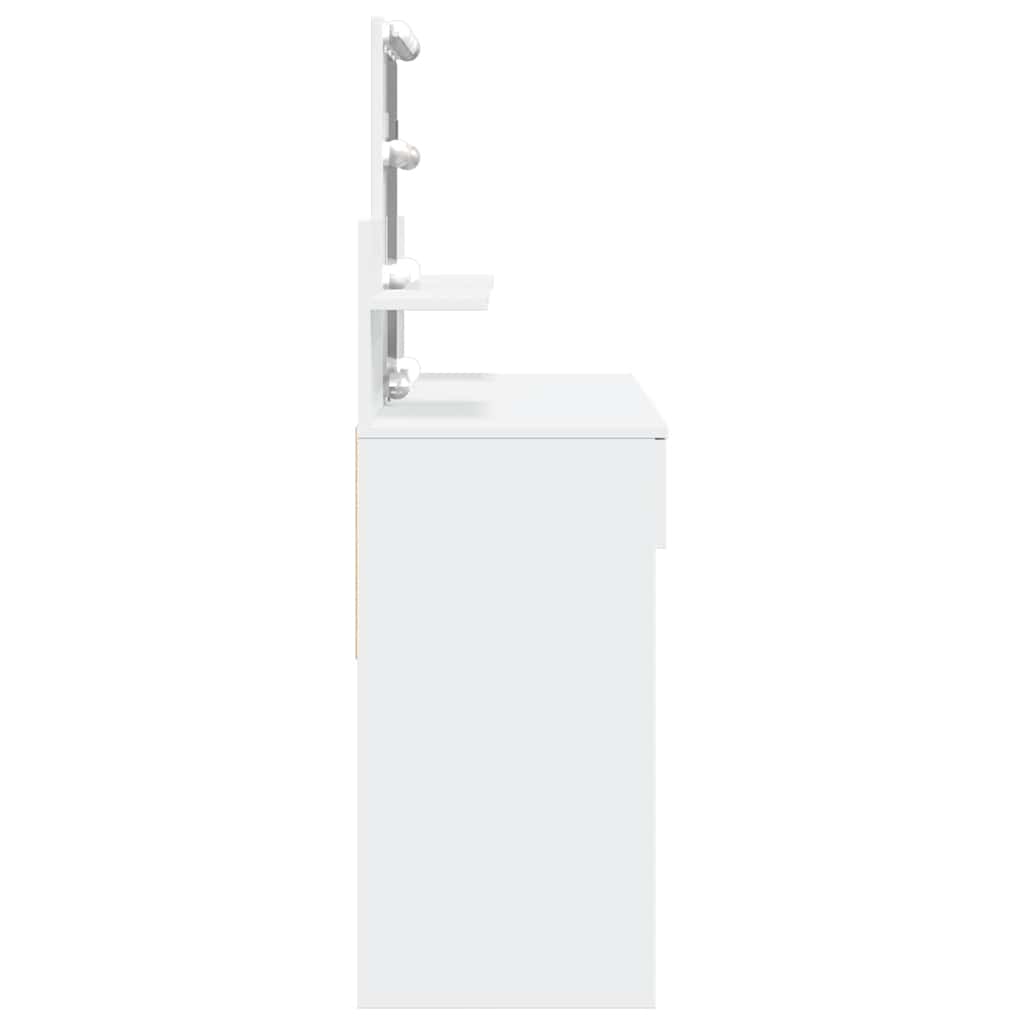 Dressing Table with LED White 100x40x130 cm
