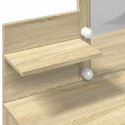 Dressing Table with LED Sonoma Oak 100x40x130 cm