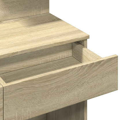 Dressing Table with LED Sonoma Oak 100x40x130 cm