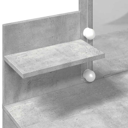 Dressing Table with LED Concrete Grey 100x40x130 cm