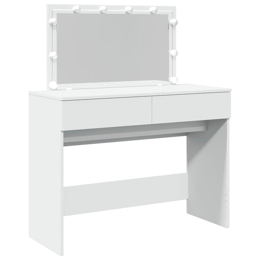 Dressing Table with LED White 100x40x120 cm