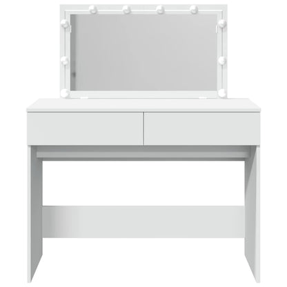 Dressing Table with LED White 100x40x120 cm