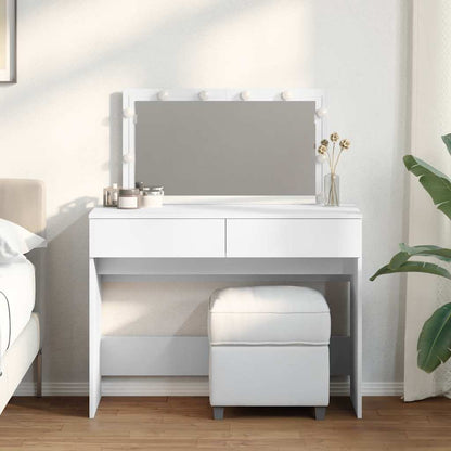 Dressing Table with LED White 100x40x120 cm