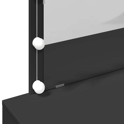 Dressing Table with LED Black 100x40x120 cm