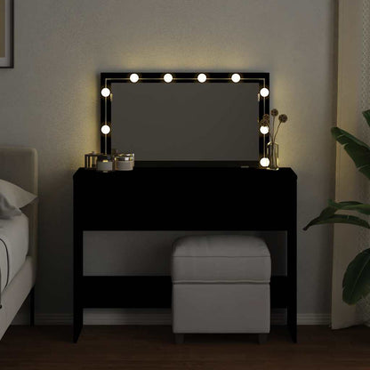 Dressing Table with LED Black 100x40x120 cm